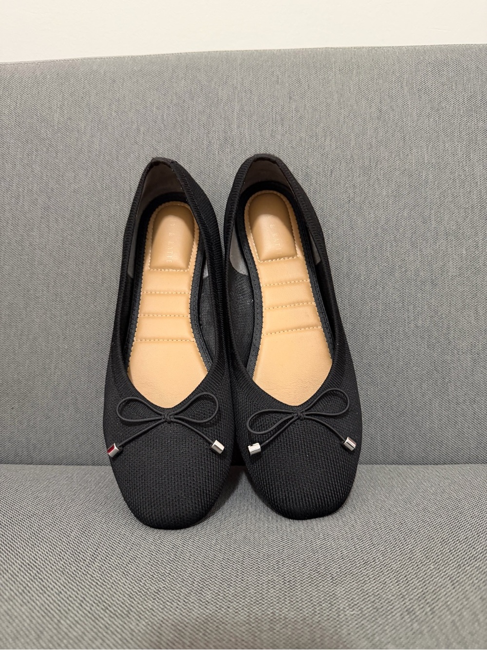 Kelly & Katie Size 8W Women's Sasha Ballet Flat Black 8 Wide Bow Flats